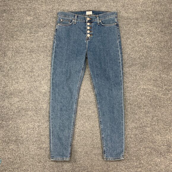 Hudson Jeans Womens 29 Blue Denim Button Fly Blair Super Skinny Cotton Blend - Picture 2 of 13